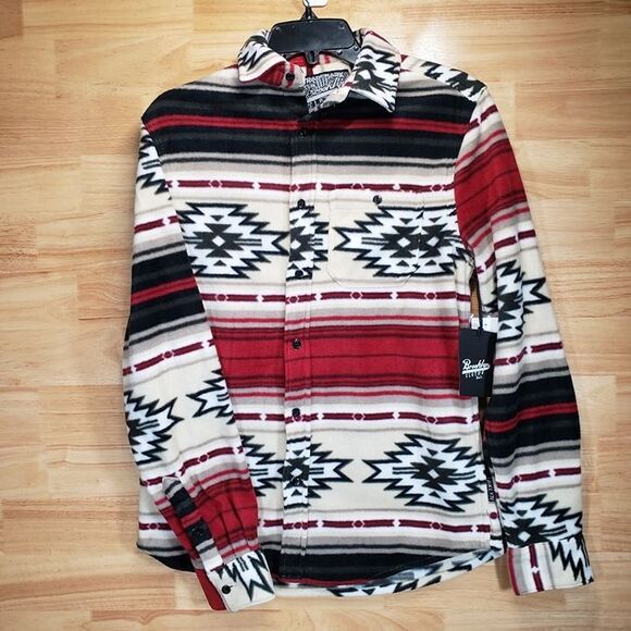 Brooklyn Cloth Men's S NWT Aztec Geometric Fleece Shacket Shirt - Picture 1 of 10